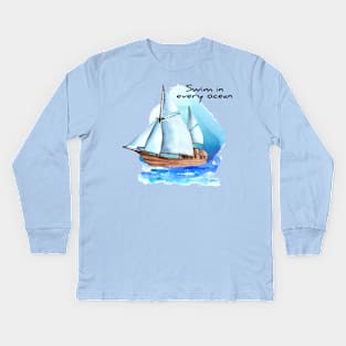 Swim In Every Ocean Kids Long Sleeve T-Shirt
